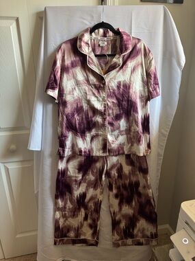 Jason Wu Cream and Purple Tie-Dye Short-Sleeve Pajama Set